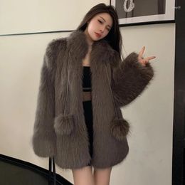 Women's Fur Fairy Snowball 2024 Winter Female Young Slim Coat