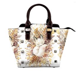 Shoulder Bags Slumber Bag Leaves Autumn Fall Aesthetic Leather Handbag Shopping Woman Gifts