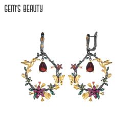 Earrings GEM'S BEAUTY Secret Garden Original Design Drop Earrings Women Statement Earring 925 Sterling Silver Luxury Fine Jewellery Gift