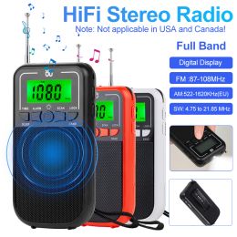 Radio Personal Stereo Radio Portable HiFi Digital Radio Flashlight 30CM Telescopic Antenna 3.5mm Headphone Jack Builtin Speaker
