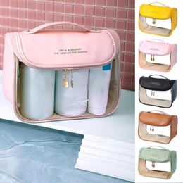 Storage Bags Hangable Wash Bag Transparent Cosmetic Makeup Pouch Visible Travel Portable Waterproof Toiletry With Hook For Daily Use