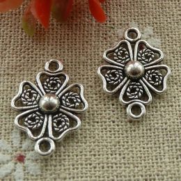 Components 210 Pieces Tibetan Silver Flower Connectors 21x15MM C1157 Jewellery Finding Craft