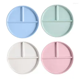 Plates 4pcs Divided For Adults Women Round Bariatric Control Plate Reusable Plastic 8.6 Inch