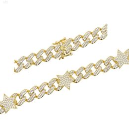 New Arrival Iced Out Heart Miami Cuban Chain 925 Silver Vvs Moissanite Bracelet for Women Jewellery