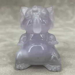 Decorative Figurines Natural Fluorite Carving Elephant Room Decor Witchcrafts Children Gifts Mineral Sculpture