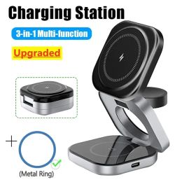 Chargers 3 In 1 Foldable Magnetic Wireless Charger Stand For iPhone 15 14 13 Pro Max IWatch AirPods 3/2 Station Dock Fast Charging Holder