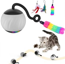 Control ATUBAN Cat Toy,Interactive Cat Toys for Indoor Cats,Automatic Moving Cat Ball Toys LED,Two Speeds Smart Cat Toys Without Noise