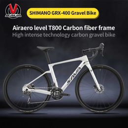 Bikes SAVA NEW bike SHIMAN0 GRX-400 kit carbon fiber gravel road bike 20 speed road bike 700C racing bike Y240423