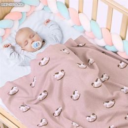Blankets Knitted Baby Blanket Born Swaddle Warp Cotton Receiving Infant Bedding Crib Stroller