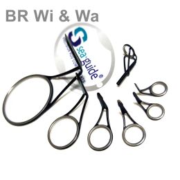 Accessories BR Wi & WaHigh Quality Sea Guide Kit, Stainless Steel Ring, 1 Set, 7Pcs Repair Fishing Rod Guide, 1.7g per Set