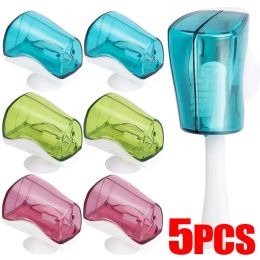 Heads Suction Cup Toothbrush Holder Protector Case Dustproof Toothbrush Head Covers Caps Bathroom Travel Hotel Tooth Brush Organiser