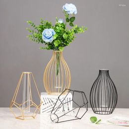 Vases Nordic Light Luxury Home Vase Ornaments Simple Creative Bedroom Office Table Top Dried Flower Arrangement