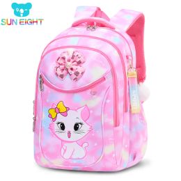 Bags Cute Cat Bow Waterproof Pink School Backpack Girls Book Bag