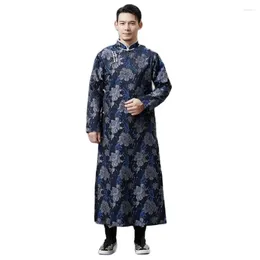 Ethnic Clothing Oriental Chinese Traditional Tang Suit Hanfu Vintage Qipao Gown Stand Collar Vestido Male Robe