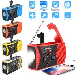 Radio 2000mAh Emergency Radio Solar Hand Crank Radio Portable AM/FM/NOAA Weather Radios with Phone Charger Power Bank LED Flashlight