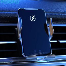 Chargers 30W Car Wireless Charger Metal Mount Air Vent Phone Holder For iPhone 14 13 12 11 8 Samsung S22 Infrared Induction Fast Charging