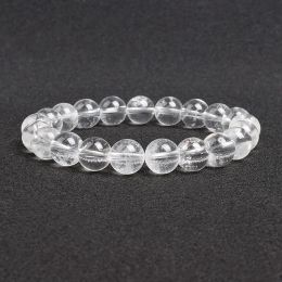 Strands Natural Clear Quartzs Bracelet White Transparency Healing Crystal Energy Stone Boho Reiki Gem Stone Beads Simple Yoga Jewellery