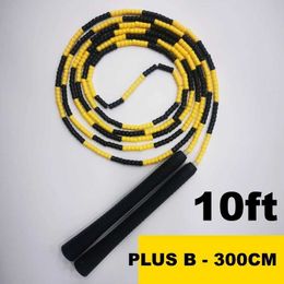 Jump Ropes 3 meters long 2x0.65cm beads between handle less soft PVC beads freestyle beginner jump rope fitness without Y240423