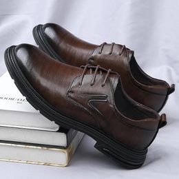 Dress Shoes Sneakers Breathable Flat Walking Designer Luxury Male Soft Sole Light Men Leather 2024 Spring British Casual