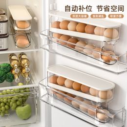 Refrigerator Egg Storage Box Automatic Scrolling Egg Holder Household Large Capacity Kitchen Dedicated Roll Off Egg Storage Rack