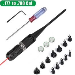 Optics Tactical Red Laser Bore Sight Collimator 12 Adapter .177 to .78 Caliber for Pistol/rifle/shotgun Adjustable Laser Boresighter