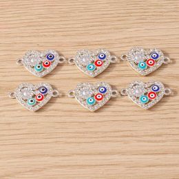 Charms 10pcs 23x15mm Fashion Crystal Love Heart Connectors For Jewellery Making DIY Handmade Necklace Bracelet Crafts Accessories