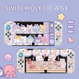 Cases For Nintendo Switch OLED Accessories Protective Case Transparent Soft Anime Kawaii TPU Shell For Switch Console Game Accessories
