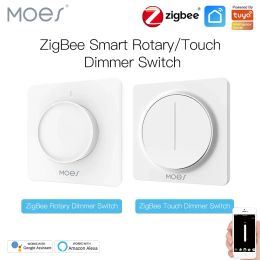 Control New ZigBee Smart Rotary/Touch Light Dimmer Switch Smart Life/Tuya APP Remote Control Works with Alexa Google Voice Assistants EU