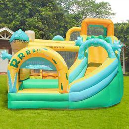 Crocodile Bounce House Jumping Jumper Inflatable Bouncer Castle Slide Combo For Kids' Parties Backyard Entertainment Indoor Outdoor Toys Yard Game Play