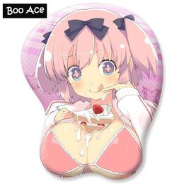 Mouse Pads Wrist Rests Lark Anime 3D Oppai Mouse Pad Wrist Rest Y240423