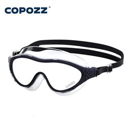 Big Frame Professional Swimming Waterproof Food Grade Silicone Glasses Swim Eyewear Anti-Fog UV Adult Men Women Diving Goggles 240415
