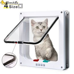 Control Smart Pet Door 4 Way Locking Security Lock ABS Plastic Dog Cat Flap Door Controllable Switch Direction Doors Pet Supplies