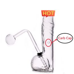 Wholesale USA Male Penis Water tobacco dry herb Pipe Clear Glass Oil burenr Dab Rigs Bongs With Removable Downstem CLEARANCE Hookahs for Smoking
