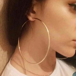 Earrings Big Circle Smooth 4cm 6cm 7cm 8cm Women Gold Hyperbole Metal Large Hoop Earrings Brand New High Quality Ear Jewellery Gift Aros