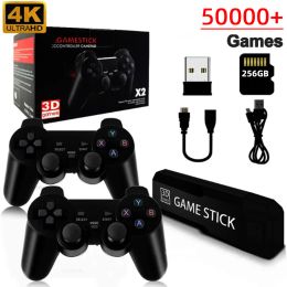 Consoles New GD10 TV Game Stick With 64G/128G/256G 4k HD Video Game Console Handheld Game Player Wireless Gamepad Controller For PS1 GBA