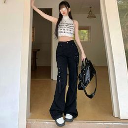 spicy girl high waisted slimming denim overalls flared pants womens long pants