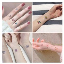 Tattoos 30pcs Korean Style Cartoon Tattoo Sticker Sexy Temporary Colour Cute Tattoo Sticker Finger Neck Wrist Leg Shoulder Tattoo Sticker