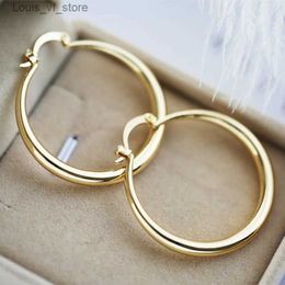 Dangle Chandelier Fashion Simple Womens Gold Colour Earrings Large Round Hoop for Women Exquisite Party Wedding Engagement Jewellery H240423