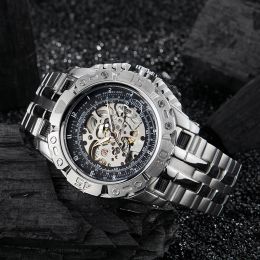 Kits Luxury Automatic Mechanical Watch Men Watches Skeleton Clock Waterproof Big Large Dial Self Winding Luxury Brand Mens Wristwatch