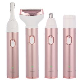 Clippers 4 in 1 Women Shaver Painless Hair Removal Epilator Shaving Machine Face Beard Eyebrow Nose Trimmer Body Electric Razor