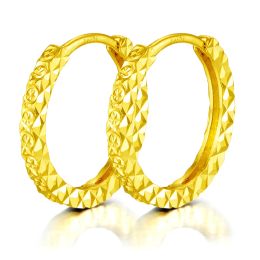 Earrings Solid 18K Yellow Gold Earrings Women AU750 Gold Hoop Earrings 0.7g P6256