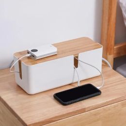Bins Cable Management Box Charger Cable Cover Desk Hide Storage Multi Tap Socket Wire Management Case Home Office Network Philtre