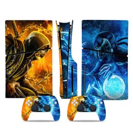 Stickers Compatible with PS5 Slim Disc Skin Sticker Duel Game Protective Vinyl Decal Cover for PS5 Slim Disc Console and 2 Controllers