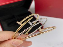 Small version Nail series diamond French luxury brand bangle Sterling silver material gold plated 18K never fade official replica 3251575