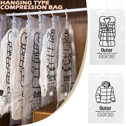 Storage Bags 1x Vacuum Compression Bag Hanging Coat Clothes Sealed Reusable Wardrobe Dust Cover