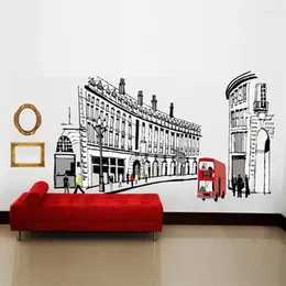 Wall Stickers European Creative Living Room Bedroom Warm Romantic Dormitory Decoration Roman Street Ay1911