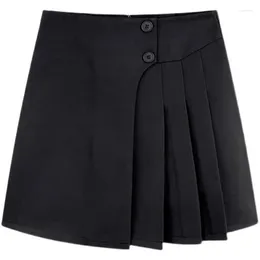 Skirts Large Size Design Pleated Skirt High A-line Short For Winter Clothes Faldas Y2k Woman