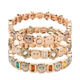 Strands 2023 Summer New Design Gold Colour Braceets For Women Flower Charms Beaded Bangle Gift Boho Hand Happy Jewellery
