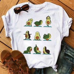 Women's T Shirts Maycaur Women T-Shirts Summer Cute Avocado Printed Tops Tees Female T-shirt Short Sleeve White Tshirt For Lady Casual