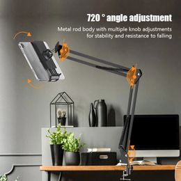 360 Degree Long Arm Stand Holder for Mobile Phone Adjustable Tablet 4 to 11 inch Desktop Lazy ipad 240418